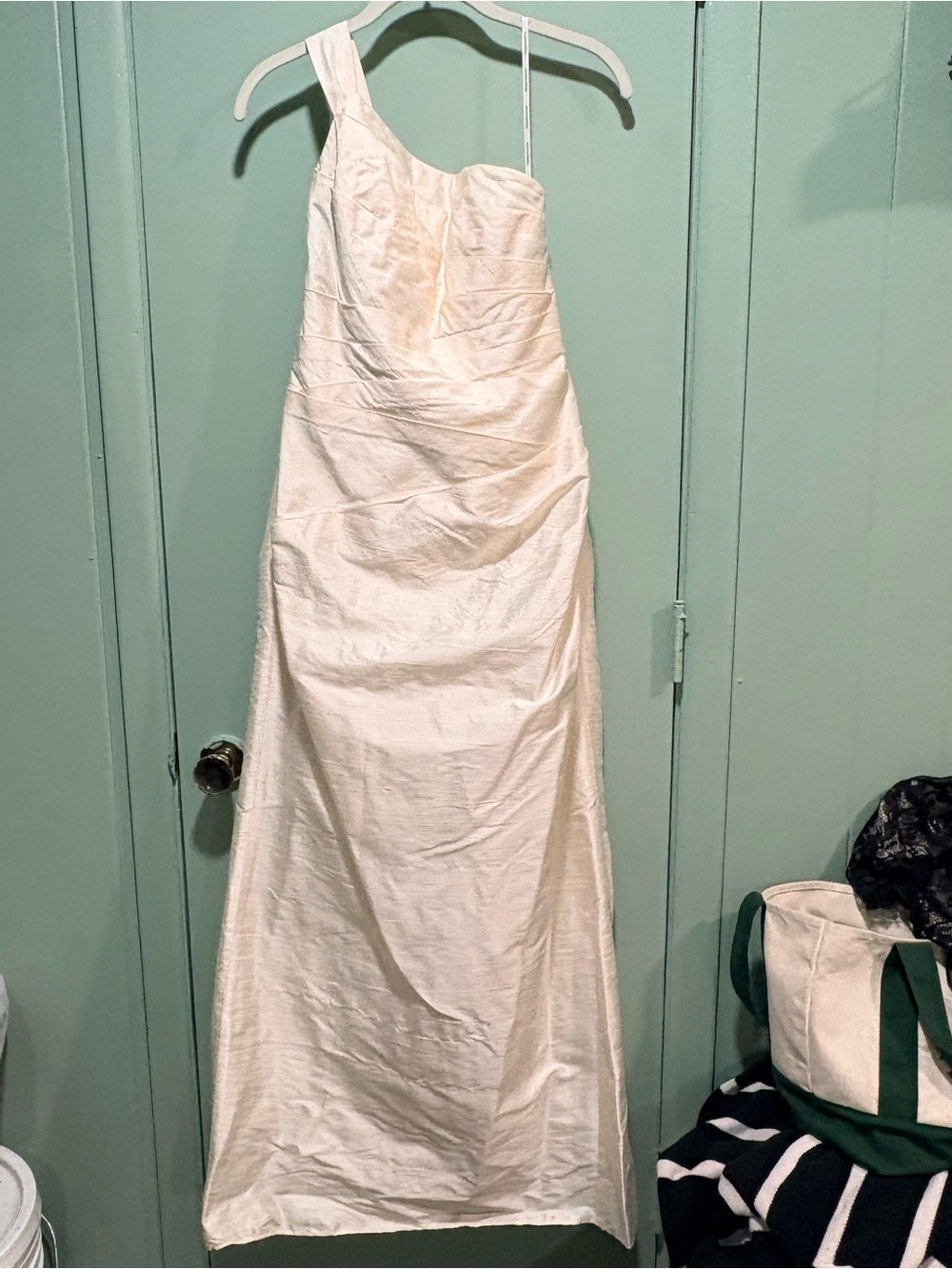 Phoebe Couture One-Shoulder Ivory Formal Gown